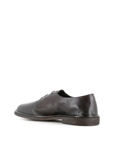 Alexander Hotto Textured Leather Derby Shoes In Brown
