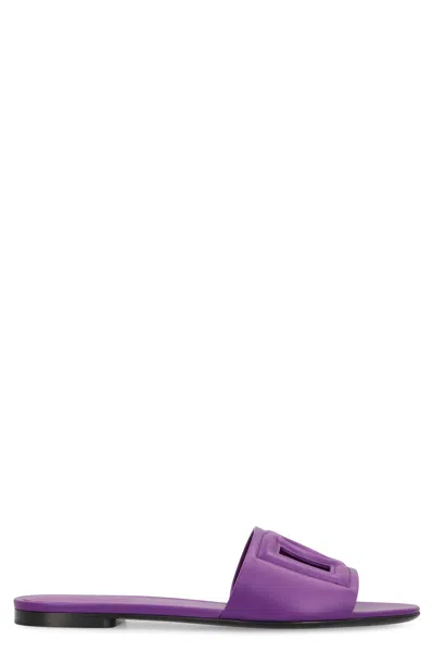 Dolce & Gabbana 10mm Rubber Flat Sandals In Purple