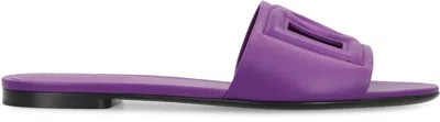 Dolce & Gabbana 10mm Rubber Flat Sandals In Purple