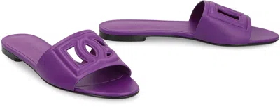 Dolce & Gabbana 10mm Rubber Flat Sandals In Purple