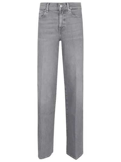 7 For All Mankind High-waisted Wide-flared Jeans In Gray