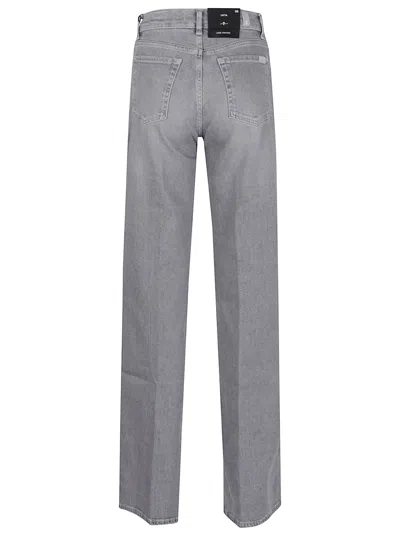 7 For All Mankind High-waisted Wide-flared Jeans In Gray