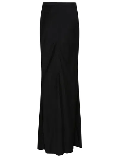 Elisabetta Franchi Slit Waist Maxi Skirt With Metal Detail In Black