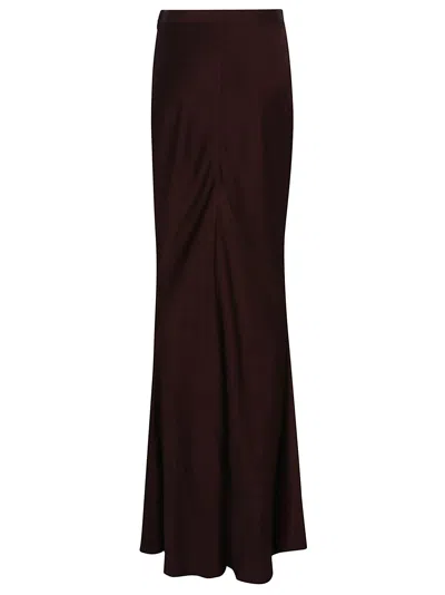 Elisabetta Franchi Long Skirt With High Waist And Metal Detail In Burgundy