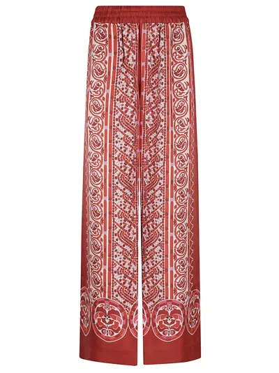 La Doublej La Double J Silk Twill Palazzo Pants With Cobra Pattern
