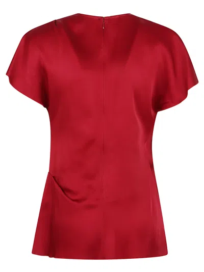 Victoria Beckham Draped Pleat Detail Top In Pink