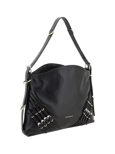 Givenchy Medium Voyou Leather Shoulder Bag In Black