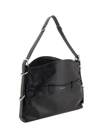 Givenchy Medium Voyou Leather Shoulder Bag In Black