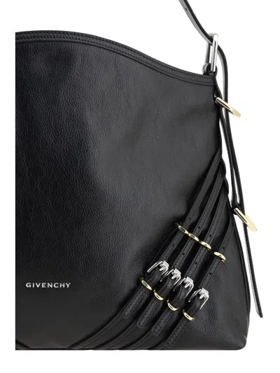Givenchy Medium Voyou Leather Shoulder Bag In Black