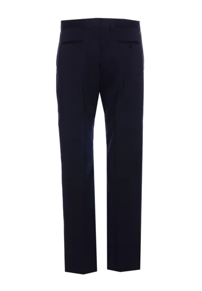 Gucci Tailored Trousers With Web Ribbon Detail In Blue