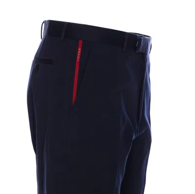 Gucci Tailored Trousers With Web Ribbon Detail In Blue