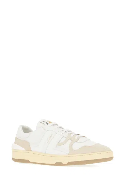 Lanvin 10mm Clay Poly & Leather Sneakers In White