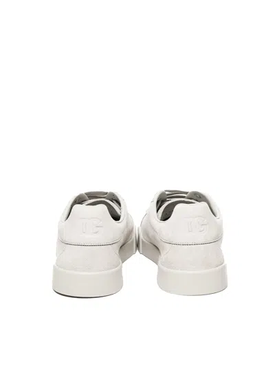 Dolce & Gabbana Calfskin Strobel Portofino Light Sneakers In Neutral