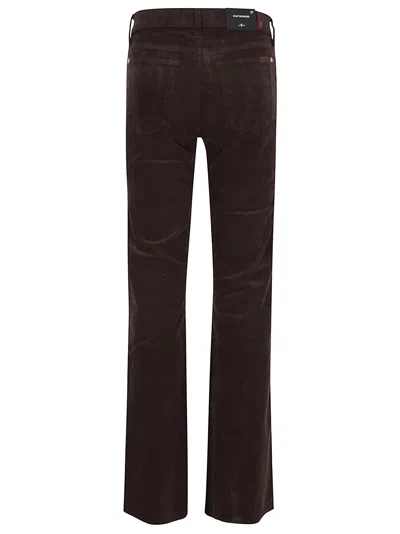 7 For All Mankind Twisted Dojo Tailorless Flare Leg Pants In Corduroy Coffee In Burgundy
