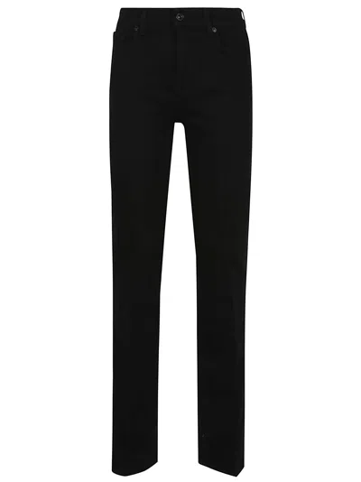 7 For All Mankind High-waisted Flared Jeans With Five-pocket Styling In Black