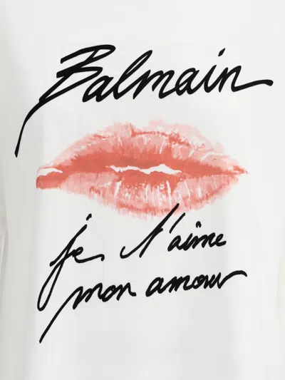 Balmain Kiss Print T-shirt In White