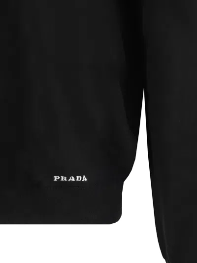 Prada Recycled-silk Sweater In Black