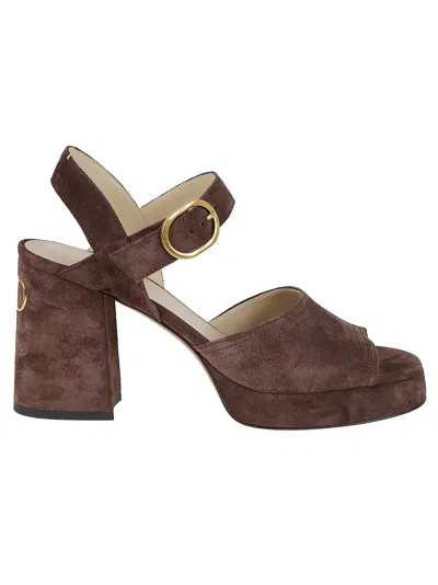 Valentino Garavani Plateausandalen Fawcette Vlogo Aus Veloursleder In Black