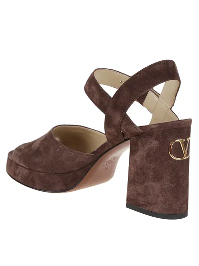 Valentino Garavani Plateausandalen Fawcette Vlogo Aus Veloursleder In Black