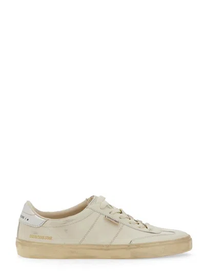 Golden Goose Soulstar White Low Top Sneakers With Logo Patch On The Tongue And Logo Lettering On Side And Heel In In White