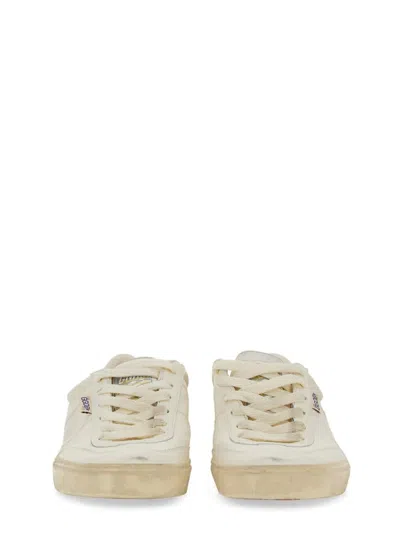 Golden Goose Soulstar White Low Top Sneakers With Logo Patch On The Tongue And Logo Lettering On Side And Heel In In White