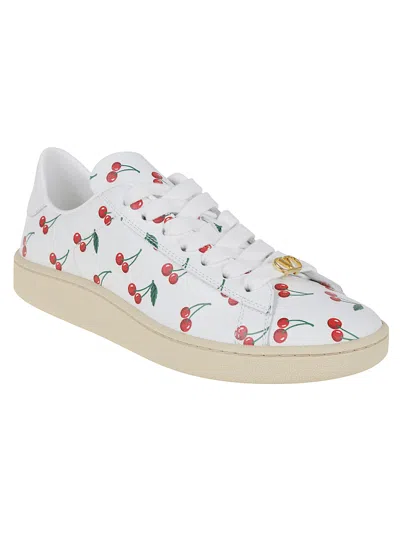 Valentino Royco Sneaker With Cherryfic Pattern In White