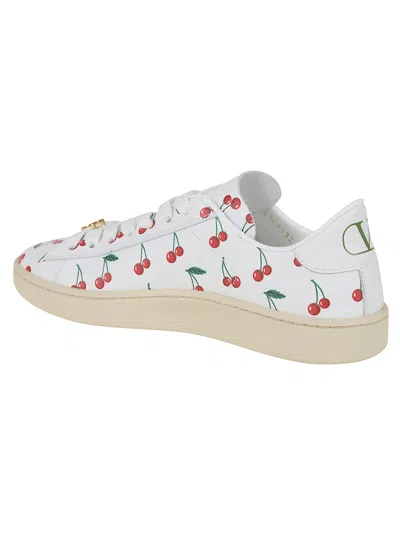 Valentino Royco Sneaker With Cherryfic Pattern In White