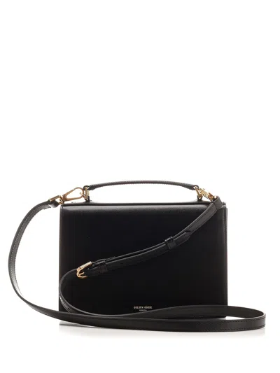 Golden Goose Venezia Bag Palmellato Leather Body Gold Metal Details Bags In Black