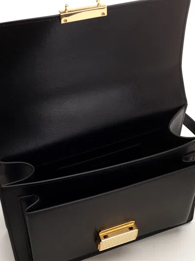 Golden Goose Venezia Bag Palmellato Leather Body Gold Metal Details Bags In Black