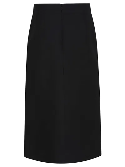 Valentino Black Wool Blend Skirt In Black