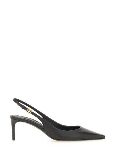 Dolce & Gabbana Dolce&gabbana Low Black Patent Leather Slingback In Black