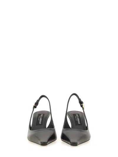 Dolce & Gabbana Dolce&gabbana Low Black Patent Leather Slingback In Black