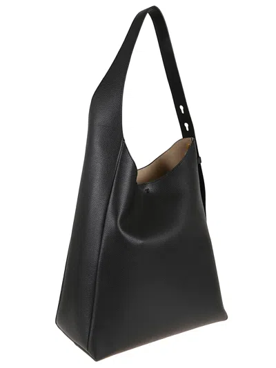 Tory Burch Small Leather Hobo Bag With Adjustable Strap In Black