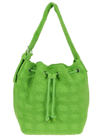 Tory Burch Borsa A Secchiello In Spugna Verde Prato Donna