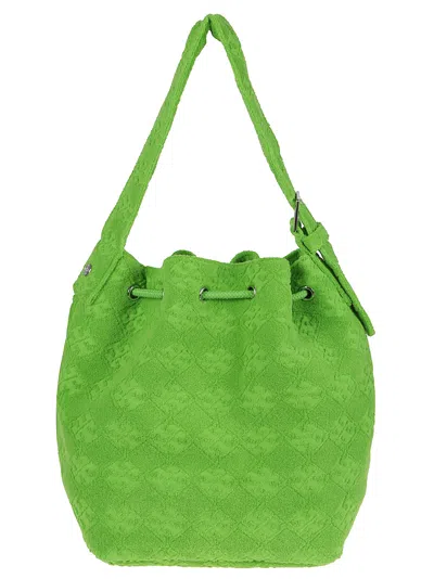 Tory Burch Borsa A Secchiello In Spugna Verde Prato Donna