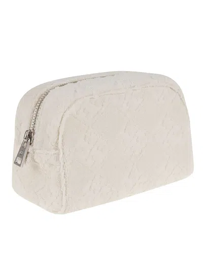 Tory Burch Compact Terry Pouch Clutch Bag In White