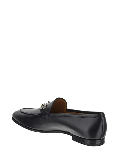 Gucci Women Black Calf Leather Moc Stitching Signature Horsebit Detail Almond Toe Slip-on Style Bran In Black
