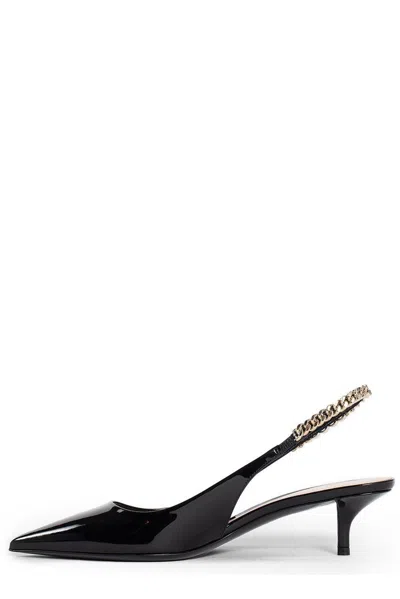 Gucci Signoria 45 Slingback Pumps In Patent Leather In Black