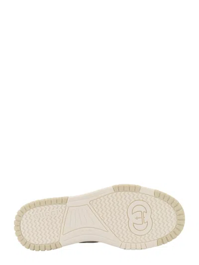 Gucci Re-web White Low Top Sneakers With Web Detail And Embossing In Leather Woman In White
