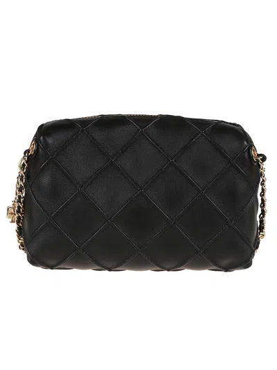 Tory Burch Fleming Small Quilted Leather Crossbody Bag Color Black In Black