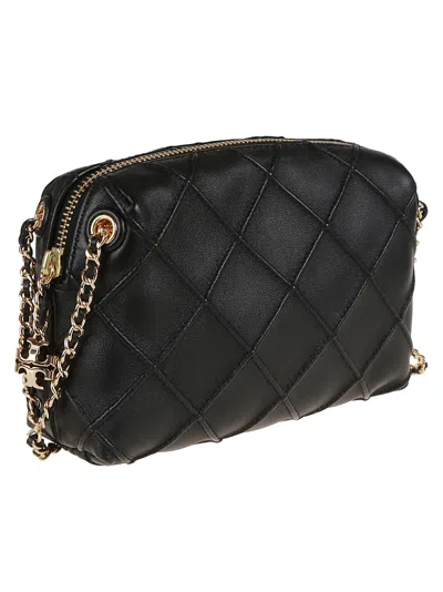 Tory Burch Fleming Small Quilted Leather Crossbody Bag Color Black In Black