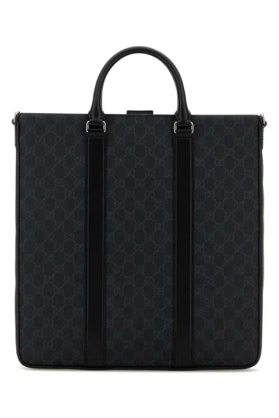 Gucci Man Gg Suprime Fabric Gg Shopping Bag In Black
