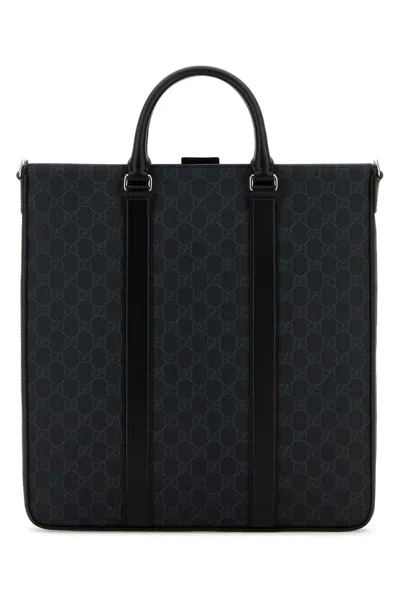 Gucci Man Gg Suprime Fabric Gg Shopping Bag In Black