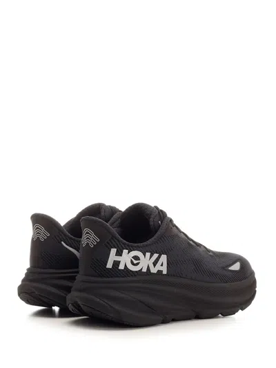 Hoka Clifton 9 Rubber-trimmed Recycled-gore-tex Invisible Fit Sneakers In Black