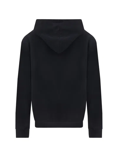 Balmain Logo Printed Drawstring Hoodie In Black