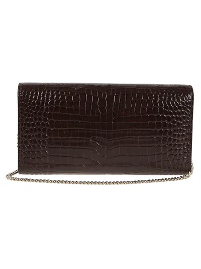 Jimmy Choo Emmie Clutch In Soft Crocodile-embossed Calfskin In Brown