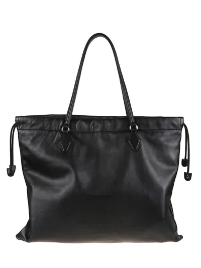 Jimmy Choo Soft Nappa Drawstring Tote With Elegant Embellishments In Black