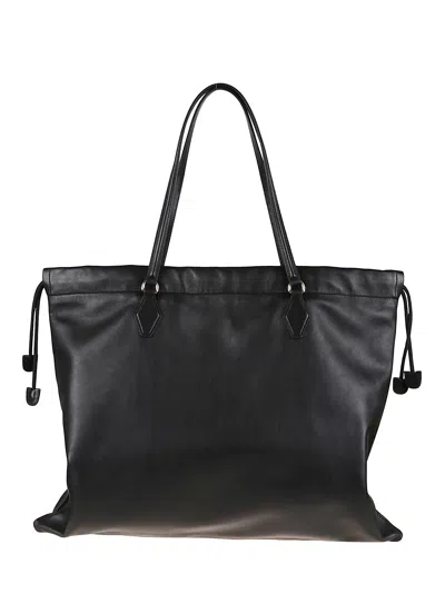 Jimmy Choo Soft Nappa Drawstring Tote With Elegant Embellishments In Black