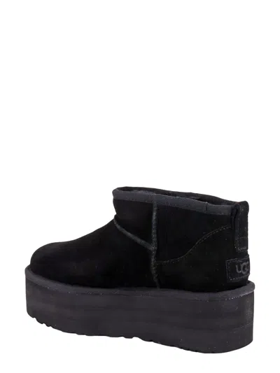 Ugg Ultramini Black Boots With Platform In Suede Woman In Black