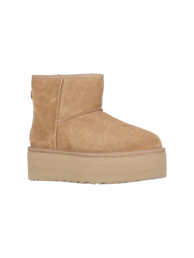 Ugg 50mm Classic Mini Platform Logo-patch Boots In Brown